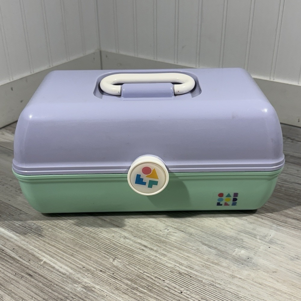 Vintage Caboodles Lavender & Mint Green Makeup‎ Carrying Case